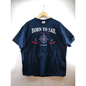 Vintage Born to sail world class riviera‎ maya Yacht club Size XL blue T shirt